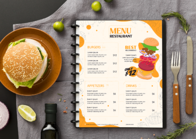 Graphic Design Portfolio Restaurant Menu 03 Mockup