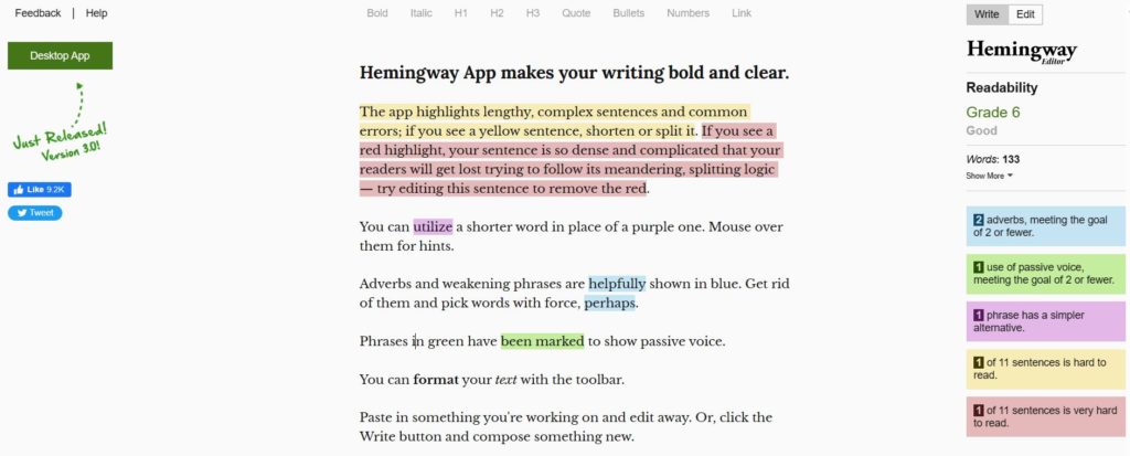 Grammarly Alternatives - Hemingway