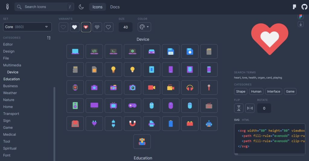 Categories - Free web icons