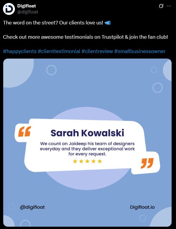 Social Media Branding Digifloat UGC Social Media Branding Examples