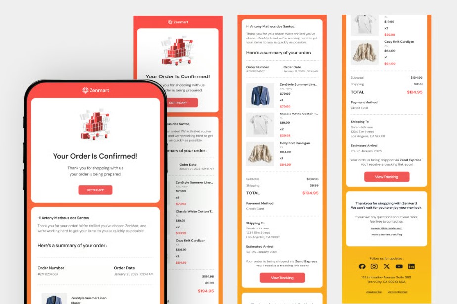 Email Design Inspiration Email Design Inspiration for Purchase Summary Email Design Inspiration for Purchase Summary