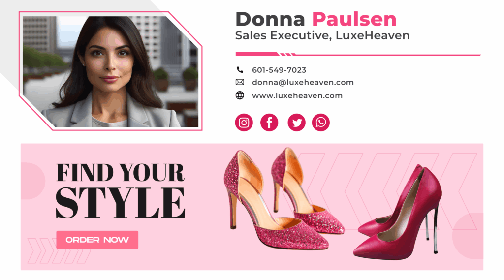 Email Signature Design Shoe Lady Email Signature Email Signature Design
